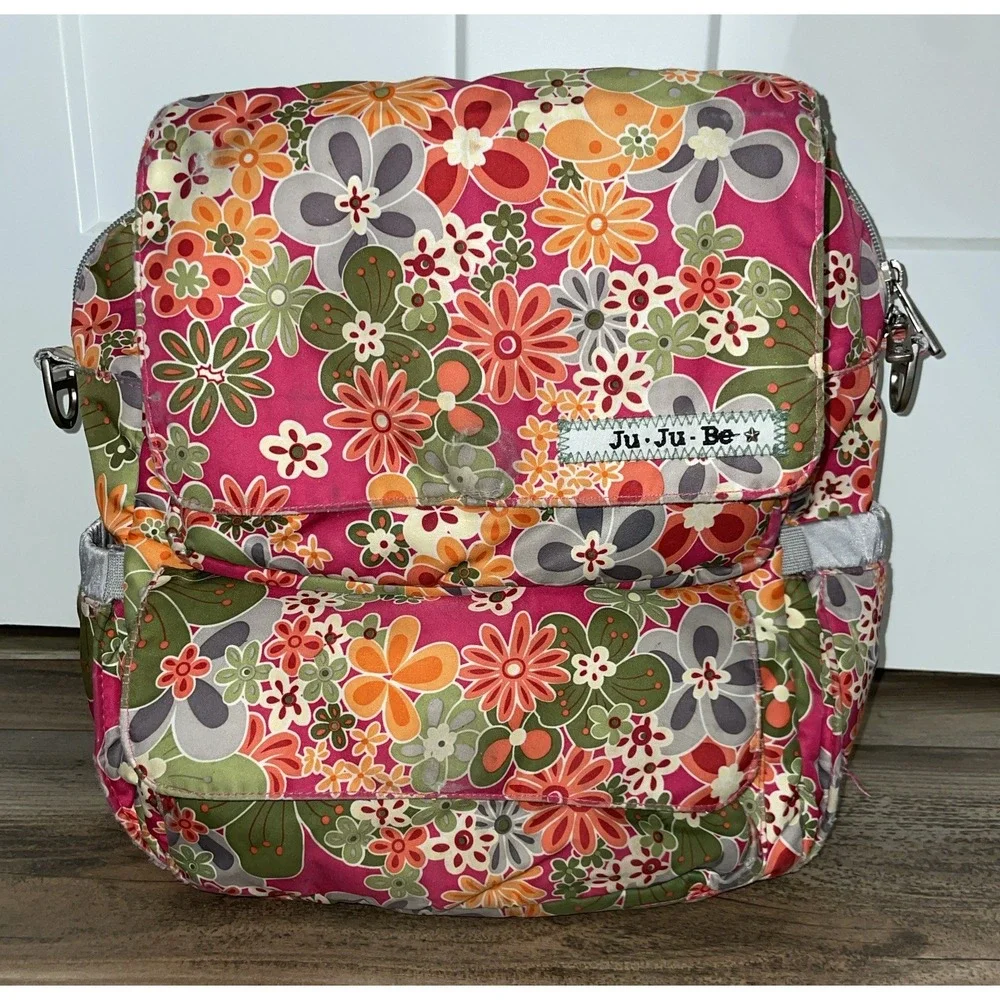 JuJuBe Ju Ju Be Perky Perennials PackaBe Diaper Bag Baby Backpack Floral +Change